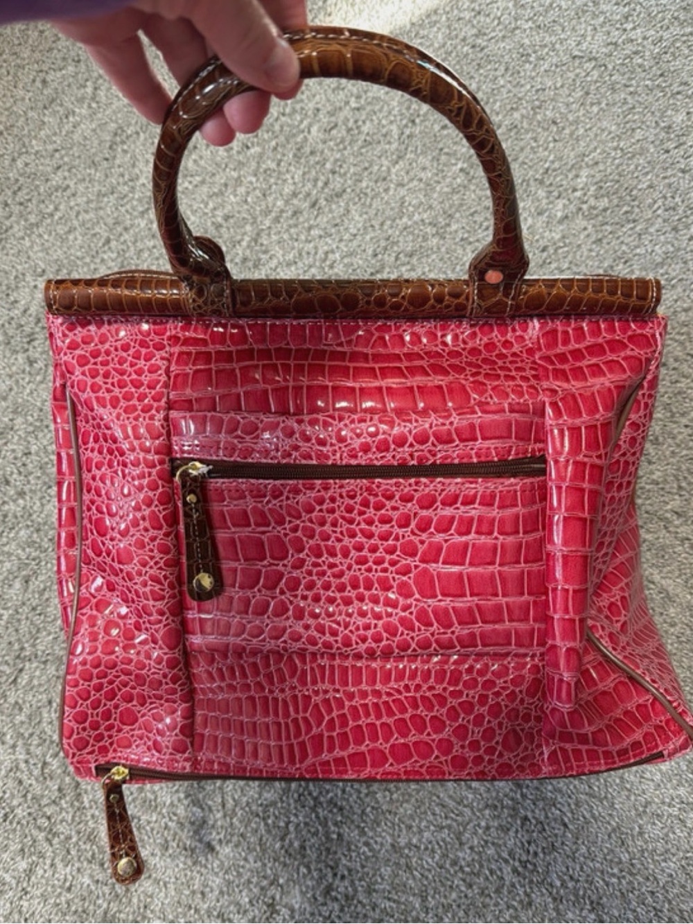 NWT Samantha Brown Gorgeous Pink Croc 2Piece Luggage Set - Picture 3 of 8